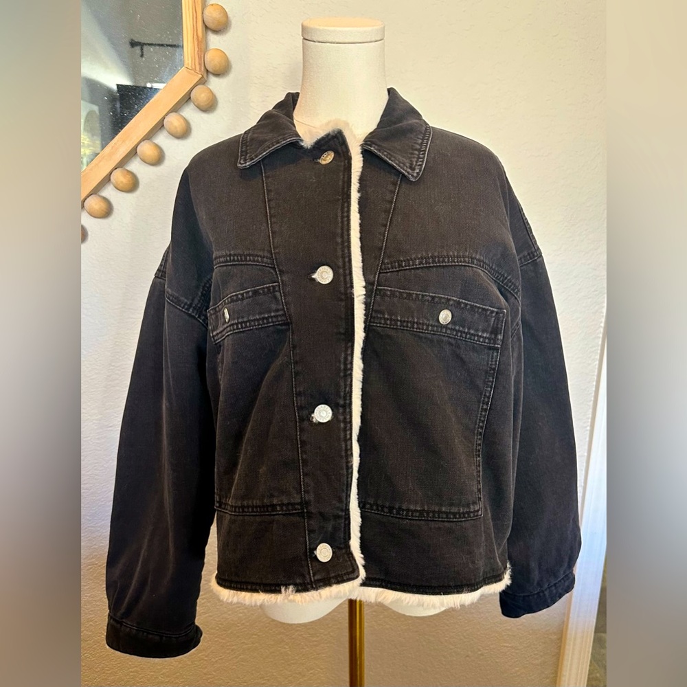 Denim Jacket with fur lining
